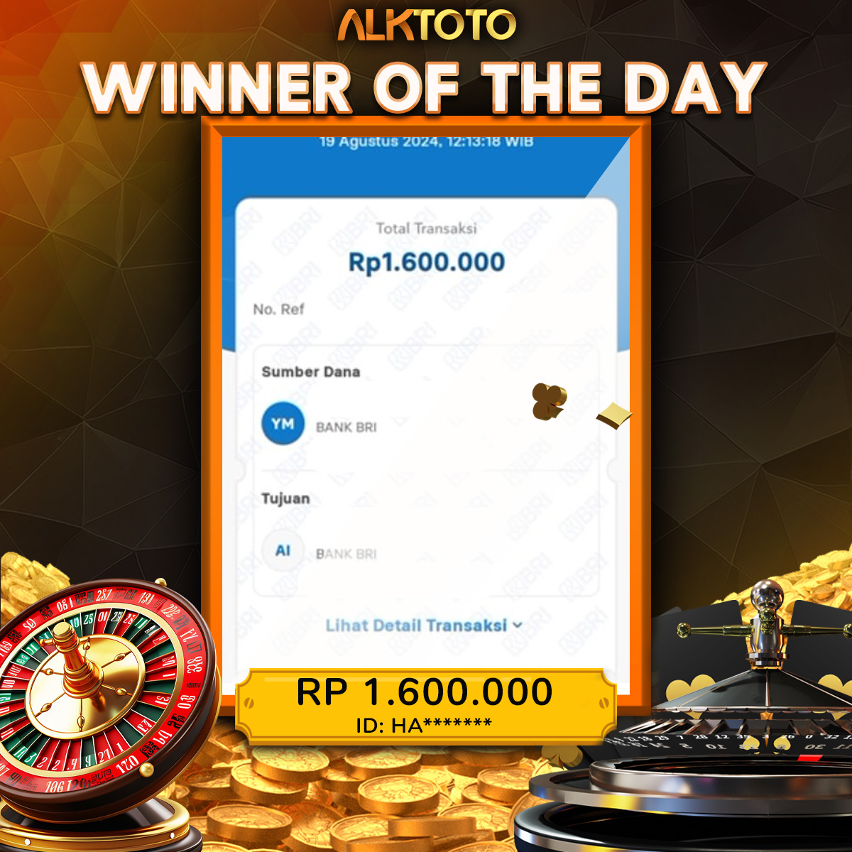 ALKTOTO WIN GAME IDN LIVE - RED WHITE Rp. 1.600.000 ,- LUNAS