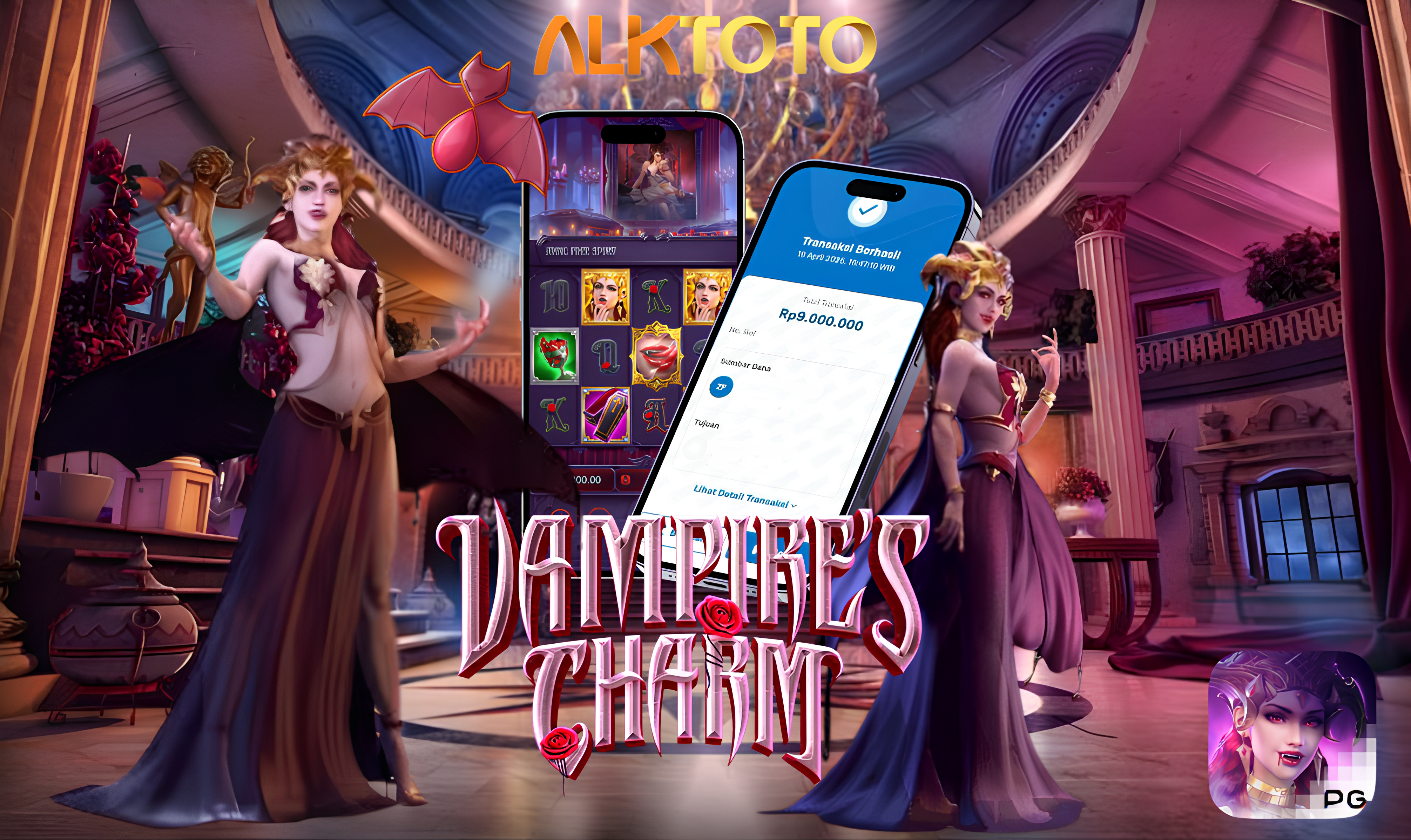 ALKTOTO WIN GAME SLOT PG SOFT - VAMPIRE'S CHARM Rp. 9.000.000,- LUNAS